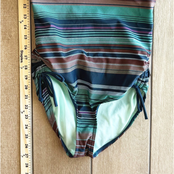 Prana Womens Moorea OnePiece Swimsuit Small Atlantic Pontoon Padded Ruched Beach - Picture 5 of 5